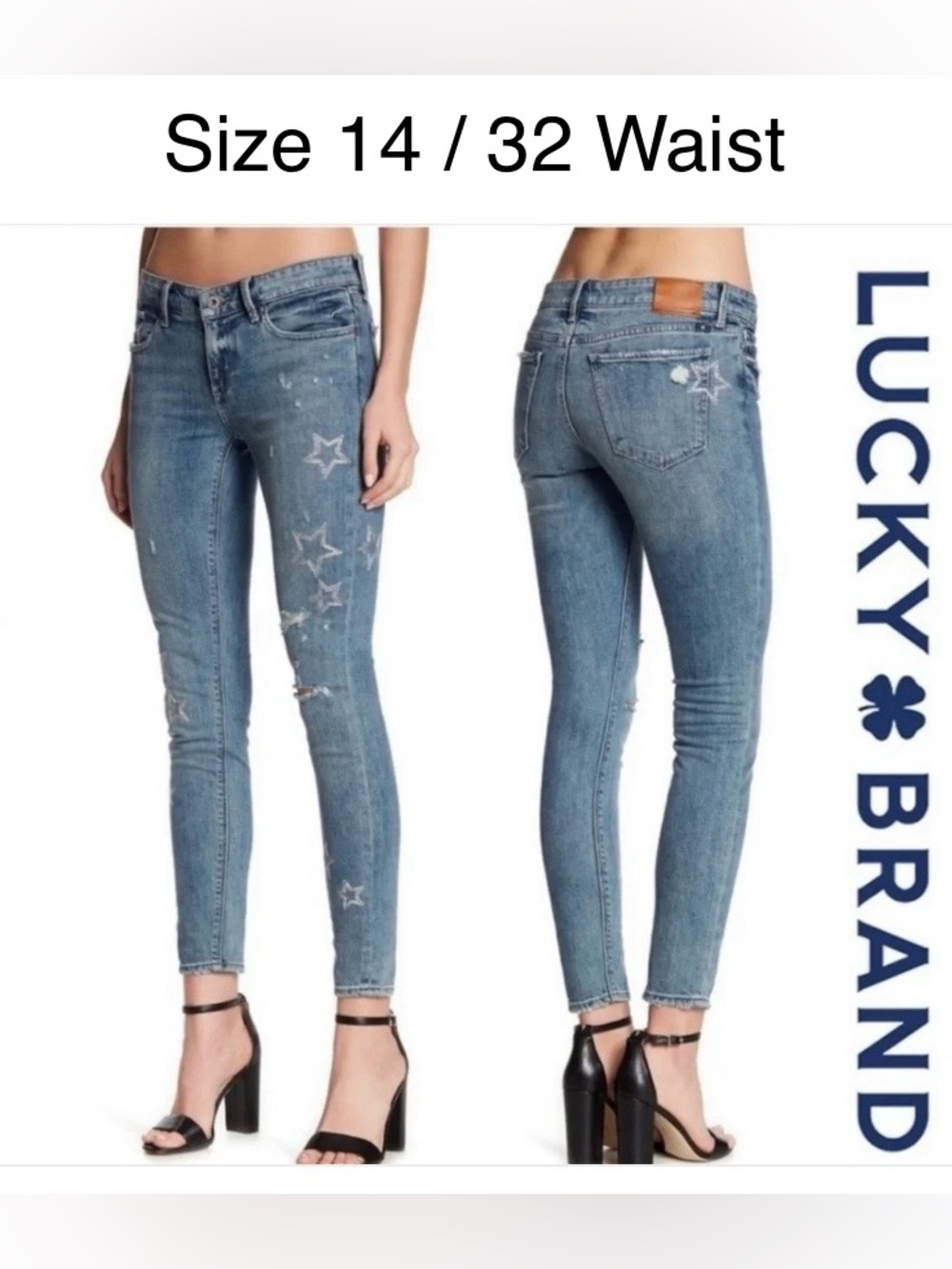 Lucky “Stella” star jeans, size 14/32